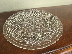 Anchor Hocking Clear Glass Thousand Line 12.5" Serving Platter Sandwich Plate